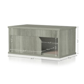 WAY BASICS Cat Litter Box Enclosure Hidden Cat Furniture, London Grey