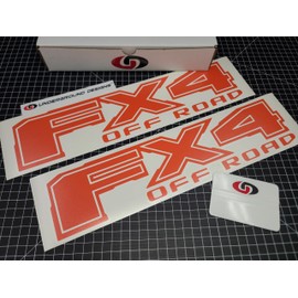 FX4 Decals (2-Pack) Off Road 4x4 Truck Bedside Fender Stickers Fits F150 F250 F350 (Gloss Orange, S2 - FX4 Off Road)