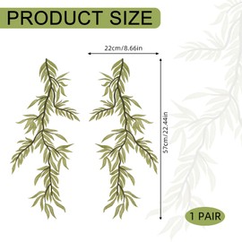 letsinstyle Forest Leaves Vine Patches, Leaves Vine Embroidered Lace Applique, Polyester Appliques for Wedding Dresses Bridal Gowns Headdress Decoration DIY Costume Embellishment