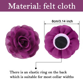 WILLBOND 4 Pieces Dog Flower Bow Collar Multicolored Pet Bow Collar Dog Charms Flower Set for Puppy Cat Pet Grooming Accessories(Black, Dark Blue, Dark Purple, Black Purple)