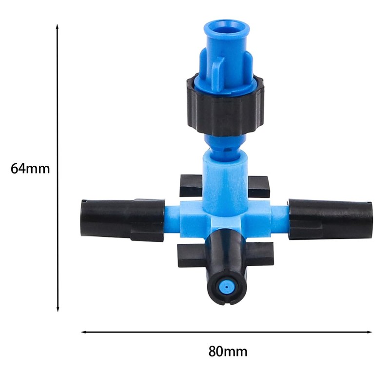 ZONADAH Automatic Drop Irrigation Sprayer 4 Way Cross Atomizing Nozzle