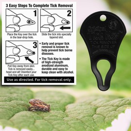The Original Tick Key - Tick Detaching Device - Portable, Safe and Highly Effective Tick Detaching Tool (Black)