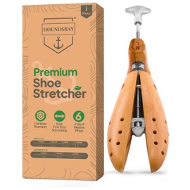 HOUNDSBAY Shoe Stretcher Bulldog Premium Professional 2-way Wooden Shoe Stretcher for Men, Shoe Widener & Stretcher for Men with Wide Feet