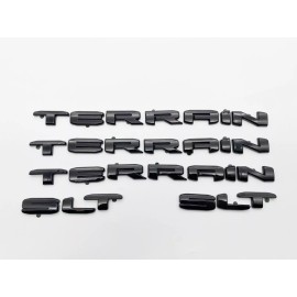 Unbranded 5PCS For 2022-2023 GMC Terrain DOOR TAILGATE Badge Overlay EMBLEMGloss Black