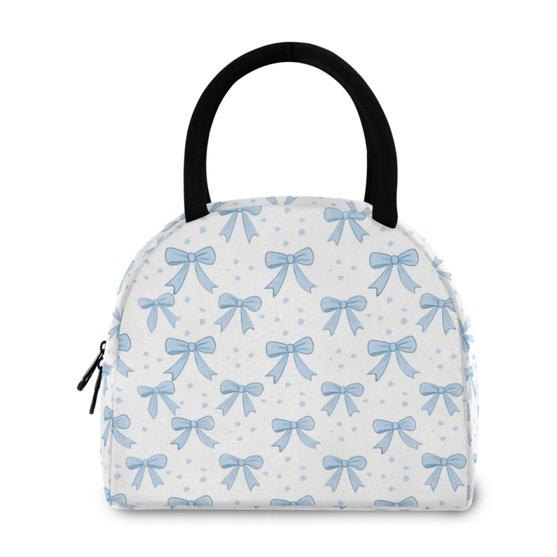 KEEPREAL Blue Bows Insulated Lunch Bag for Women & Men