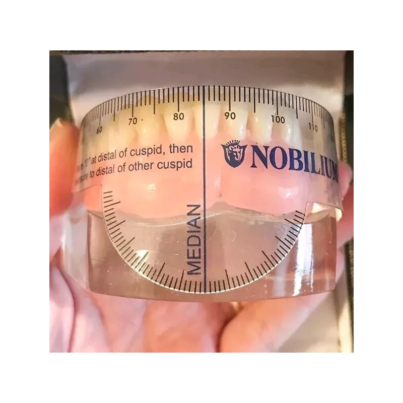 Nobilium Lot 3 Flexible, Clear Median Denture Ruler Trubyte Dental