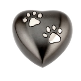 Urns UK Pet Cremation Memorial Heart Keepsake Urn Chertsey Black 3"