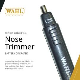 Wahl Professional Nose Trimmer Cordless Battery Operated Stainless Steel Blades Lightweight Precision