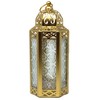 Vela Lanterns Decorative Moroccan Candle Lantern Holder for Decor, Gold,