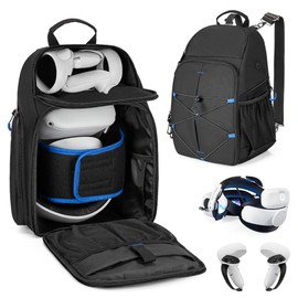 PGmoon Carrying Case for Oculus Quest 2&Pro,Protective Storage Backpack for Oculus Quest 2 &Pro Headset and More,Single Space for Touch Controller and Multiple Pockets (Patent Design).