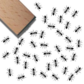 CRASPIRE Ant Wood Rubber Stamps Mini Natural Wooden Reusable Vintage Decorative Funny Animal Print Journaling Small Seals for Scrapbooking Journal Diary Card Making Planner DIY Letter Craft Supplies