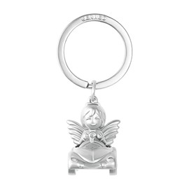 GERNEO® Guardian Angel Keyring Jolien - Lucky Charm in the Car in Gold, Rose Gold or Silver, silver