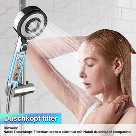 Nafall Shower Head Filter, 4 PP Cotton Filters with Mineral Balls