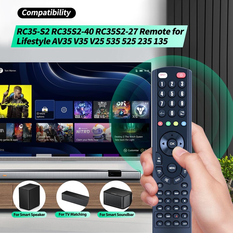 RC35S2-27 RC35-S2 RC35S2-40 New Remote Control Replacement Compatible for Bose