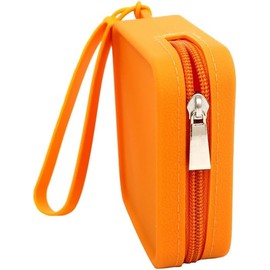 Bolsa De Almacenamiento De Toallas Sanitarias Feme Cuadrado de silicona con bolsa organizadora de viaje portátil con organizador con cremallera (Color : Orange, Size : 10x3.5x10cm)