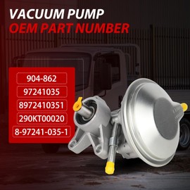 GZGN Isuzu Vacuum Pump Compatible with 1995-2019 Isuzu NPR HD Gas V8 L96 LQ4 L31 LY6 L05 2.0L 3.0L 3.9L 4.8L 5.2L 5.7L 6.0L Crew CAB,97241035 904-862 Isuzu NPR Vacuum Pump
