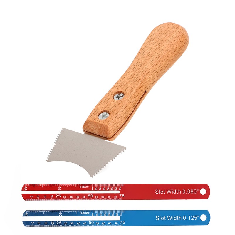 Fretboard Repair Tool Set Serrated Knife 0.8in 0.125in Fret Gauge