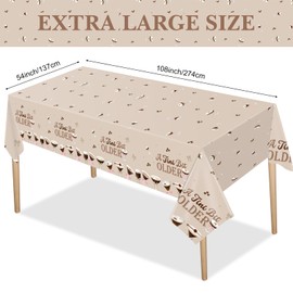 Reallnaive 3 Pack Martini Party Table Cloth a Tini Bit Older Table Covers Plastic Disposable 54 x 108 in Martini Themed Birthday Party Decorations for Tini Bar Bachelorette Bridal Shower (Coffee)