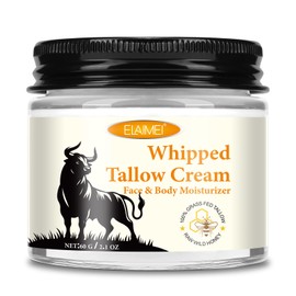 Beef Tallow for Skin, Tallow Face Moisturizer, Organic Grass-Fed Grass Finished Beef Tallow and Honey Balm Deeply Moisturizing for Face & Body, 2.1 oz