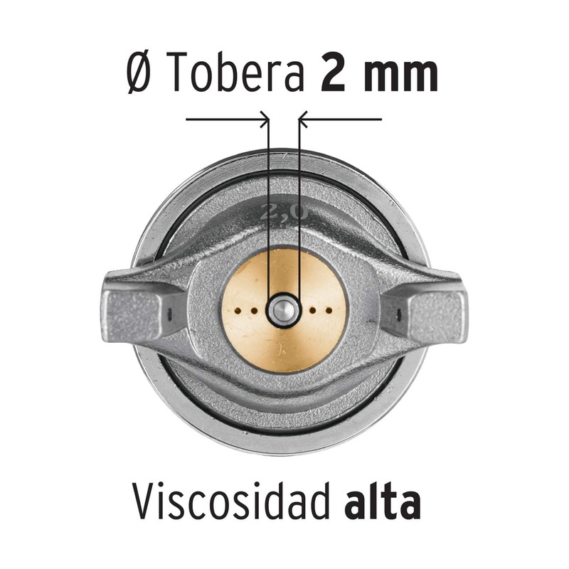 Truper PIPI-422, Pistola para pintar gravedad LVMP vaso aluminio boquilla
