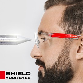 IMPACTABLE ANSI Z87.1 Safety Glasses, Anti-Fog UV Impact Scratch Resistant for Eye Protection at Work, Sports, Shooting, Pickleball, Racquetball, Clear Wraparound Lenses, No-Slip Nose Grip, 1 Pack