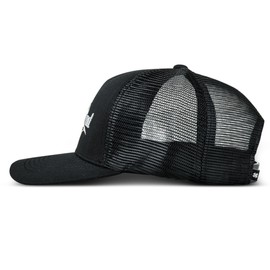 Lucky Brand Standard Trucker Mesh-Back Cap with Adjustable Snapback for Men and Women (One Size Fits Most), Born in America-Black