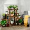 6-Tier Flower Wood Stand Plant Display Rack Storage Shelf for