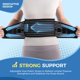 Coisini Back Brace for Men&Women Lower Back Pain Relief.Back Support Belt Upgraded Double-adjustable High-elastic Straps for Lumbar.Breathable and Lightweight,Self-care Gifts for Posture Brace
