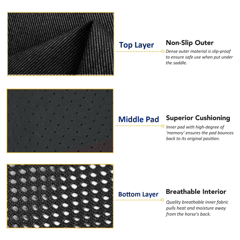 Harrison Howard Dyna-Sorb Full Shock Absorbing Memory Half Saddle Pad
