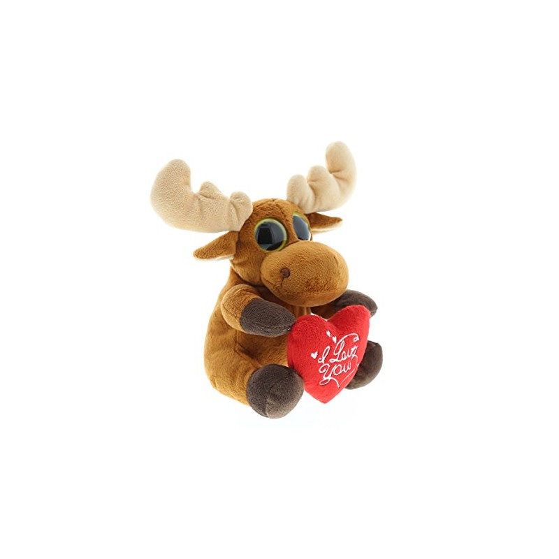 DolliBu I Love You Big Eye Sitting Moose Plush -