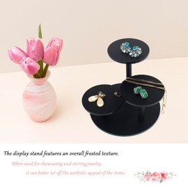 YQUQAQN Frosted Acrylic Table Display Stand for Figure Small Display Risers Black for Succulent Plants 3 Tier Round Risers for Decor 1 Pack