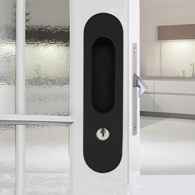 AcxdJnye 6.8" Privacy Pocket Door Lock Hardware Sliding Door Lock