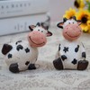 Cute Mini Cattle Cow Figurines Resin Statue Animal Model Desktop