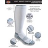 Dickies Men's Light Comfort Compression Over-The-Calf Socks, White (2 Pairs),