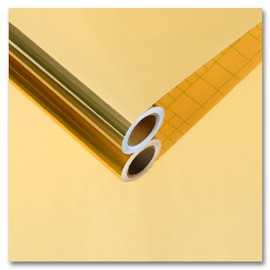 CRE8TIVE Flexible Mirror Sheet Vinyl Gold Metallic Peel and Stick Wallpaper 12"x354" Self Adhesive Mirror Stickers Film Reflective Non Glass Mirror Adhesive for Bedroom Living Room Party DIY Crafts