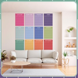 2025-2026 Undated Large Wall Calendar Dry Ease 12 Month Reusable Calendar Blank Planner Yearly Planning New Year Christmas Gift for Office Home Classroom(Pastel,12‘’x16‘’)