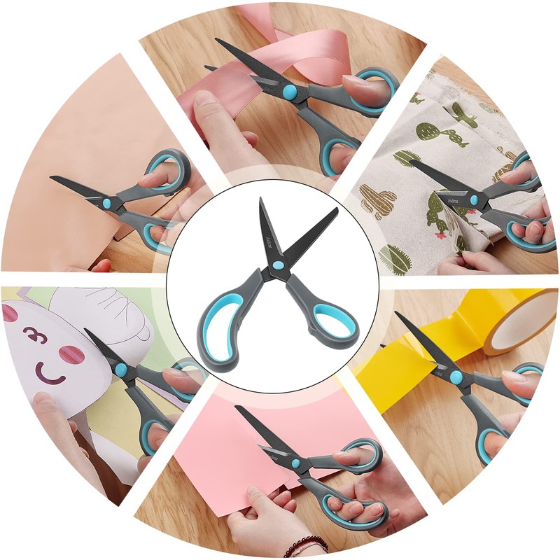 Asdirne Teflon Coating Scissors Set of 4, Non-Stick Scissors All