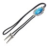 Bowties.jp prt0187 Blue Crown Oval Stone Loop Tie Necklace Polar