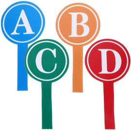 VILLCASE Answer Paddle, Dry Erase Scoreboard ABCD Board Single Paddles for Classroom Voting, Judges Score Paddle Voting Paddles Auction Paddles Handheld Vote Boards, 4pcs