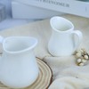 Sizikato 2pcs Pure White Ceramic Creamer with Handle, Mini Coffee