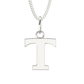 Aeon Jewellery Alphabet Initial Necklace - T | 925 Sterling Silver | Adjustable 16-18 Inch Silver Necklace | Polishing Cloth Included