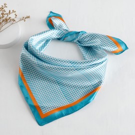 QBSM Womens 23.6 inch Satin Silk Feeling Formal Square Neck Scarf Head Hair Wraps Kerchief