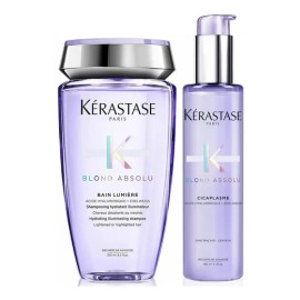 Kit Tratamiento para el Cabello Rubio Kérastase Blond Absolu Shampoo Bain Lumiere 250ml + Cicaplasme 150 Ml