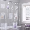 Plutreas Shower Curtain Liner with 9 Pockets, 72in x 72in