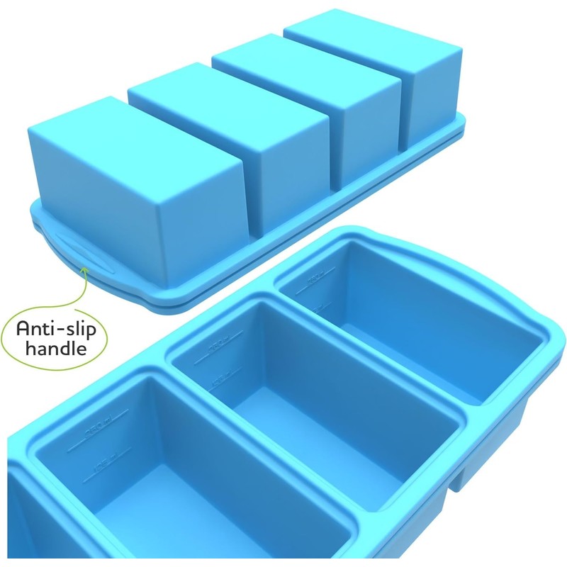 Zip Standing Silicone Freezer Trays with Lid,1-cup Soup Freezer Container