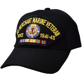 Military Productions US Merchant Marine WWII Veteran Cap Black