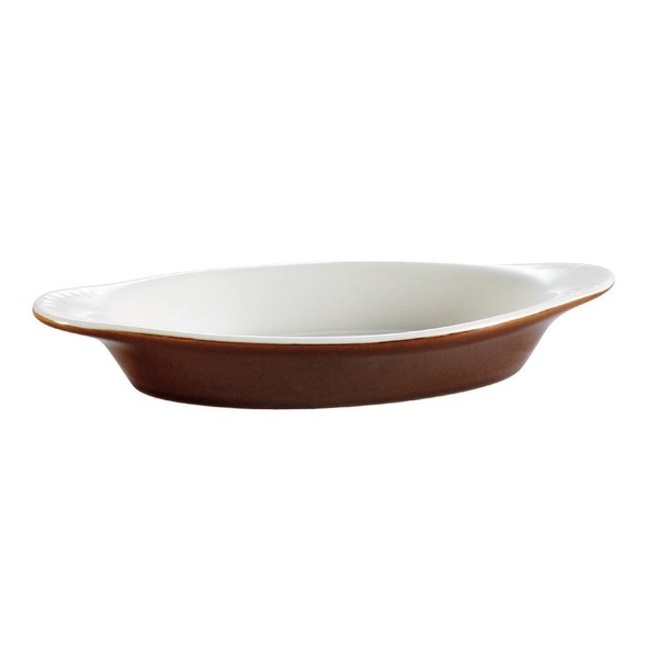 CAC China 12-Ounce Stoneware Oval Welsh Rarebit Baking Dish, 10