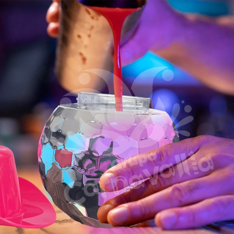 Grupo Carnavallia 2 Vaso Bola Disco Sombrero Texano Blanco Rosa