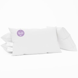 Looms & Linens 14x24 inch Lumbar Pillow Insert for Sham Pillows and Boudoir Pillows - Down Alternative Pillow Made in USA Only - Set of 4 Cushion Filler