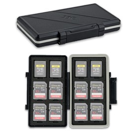 JJC 24 Slots Memory Card Case Storage Holder for 12 SD SDHC SDXC Card + 12 CFexpress Type A Card, Water-Resistant & Anti-Shock Storage Case for Sony A7R5 A7R V A7IV A7M4 A7S III A1 A9 III